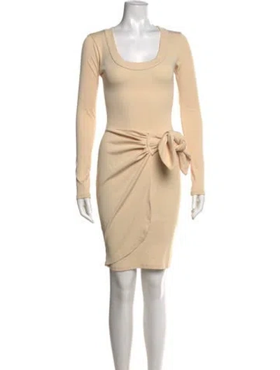 Pre-owned The Line By K Scoop Neck Mini Dress In Neutral