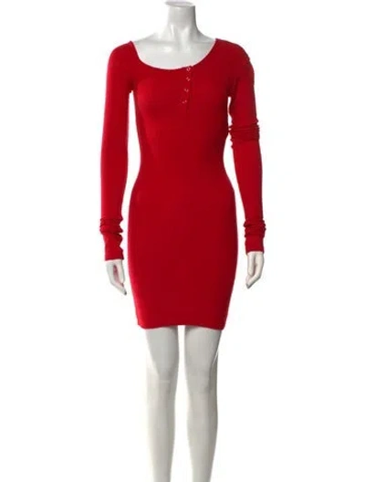 Pre-owned The Line By K Scoop Neck Mini Dress In Red