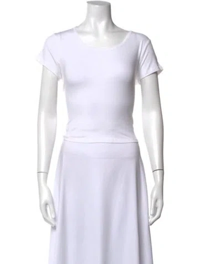 Pre-owned The Line By K Scoop Neck Short Sleeve T-shirt In White