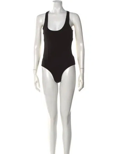 Pre-owned The Line By K Scoop Neck Sleeveless Bodysuit W/ Tags In Black