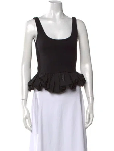 Pre-owned The Line By K Scoop Neck Sleeveless Top In Black