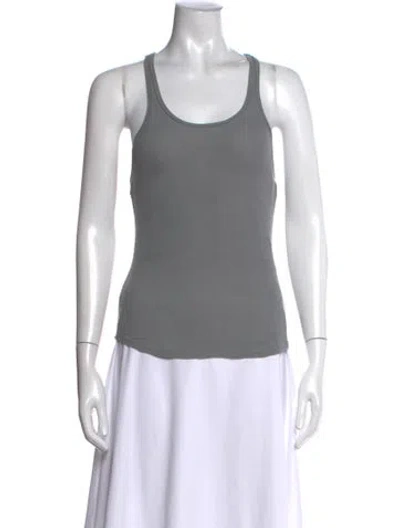 Pre-owned The Line By K Scoop Neck Sleeveless Top In Gray