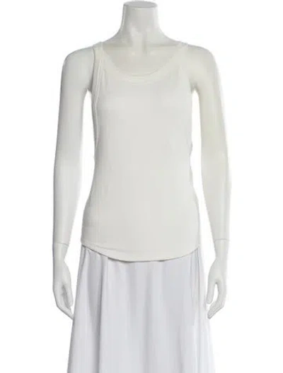 Pre-owned The Line By K Scoop Neck Sleeveless Top In White