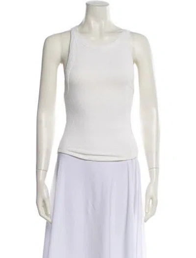Pre-owned The Line By K Scoop Neck Sleeveless Top In White