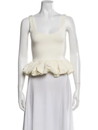 Pre-owned The Line By K Scoop Neck Sleeveless Top In White