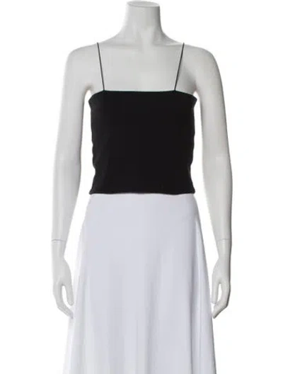 Pre-owned The Line By K Square Neckline Sleeveless Crop Top In Black