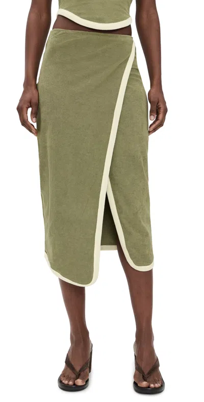 The Line By K Stav Skirt Khaki Green