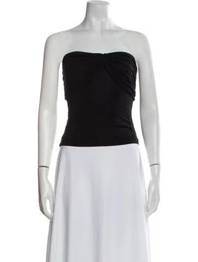 Pre-owned The Line By K Strapless Crop Top In Black
