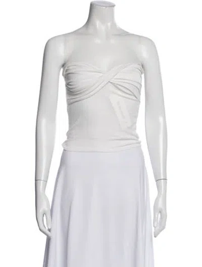 Pre-owned The Line By K Strapless Crop Top In White