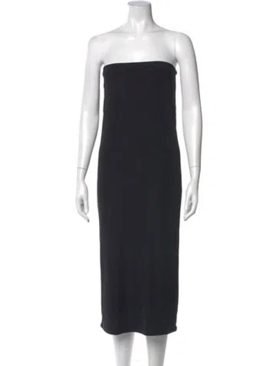 Pre-owned The Line By K Strapless Knee-length Dress In Black