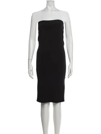 Pre-owned The Line By K Strapless Knee-length Dress In Black