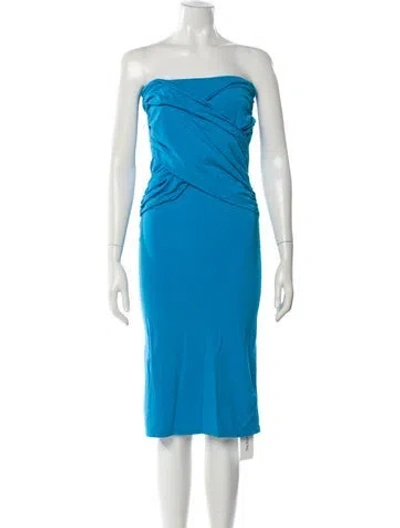 Pre-owned The Line By K Strapless Mini Dress In Blue