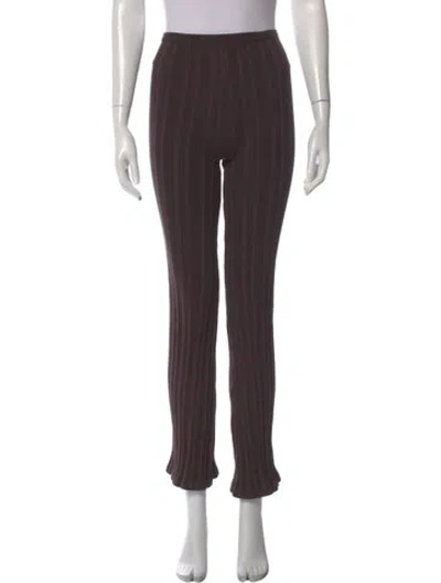 Pre-owned The Line By K Striped Skinny Leg Pants In Brown