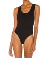 The Line By K Suki Criss-cross Back Bodysuit In Black In Black
