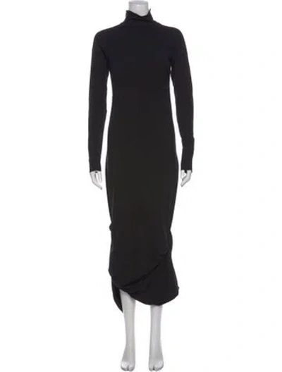 Pre-owned The Line By K Turtleneck Long Dress In Black