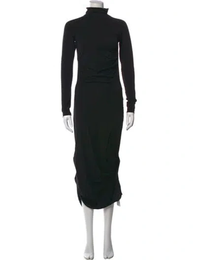 Pre-owned The Line By K Turtleneck Long Dress In Black