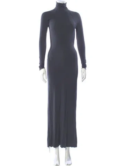 Pre-owned The Line By K Turtleneck Long Dress In Blue