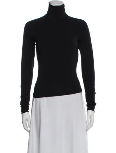 Pre-owned The Line By K Turtleneck Long Sleeve Top In Black