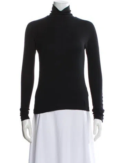 Pre-owned The Line By K Turtleneck Long Sleeve Top In Black