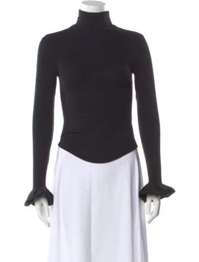 Pre-owned The Line By K Turtleneck Long Sleeve Top In Black