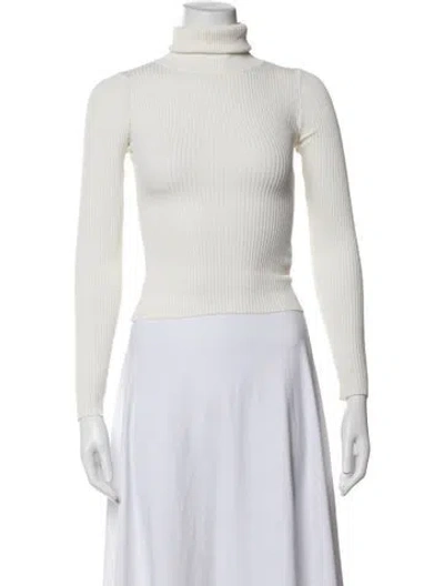 Pre-owned The Line By K Turtleneck Long Sleeve Top In White