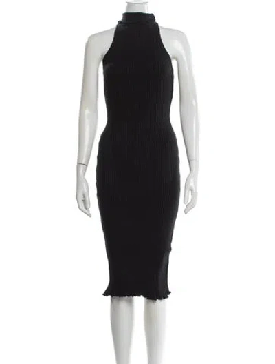 Pre-owned The Line By K Turtleneck Midi Length Dress In Gray
