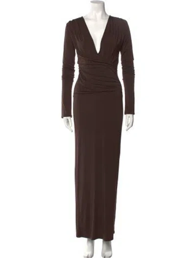 Pre-owned The Line By K V-neck Long Dress W/ Tags In Brown