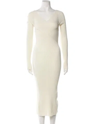 Pre-owned The Line By K V-neck Long Dress W/ Tags In Neutral