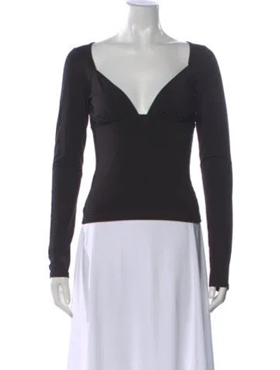 Pre-owned The Line By K V-neck Long Sleeve Top In Gray