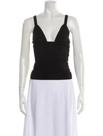 Pre-owned The Line By K V-neck Sleeveless Top In Black