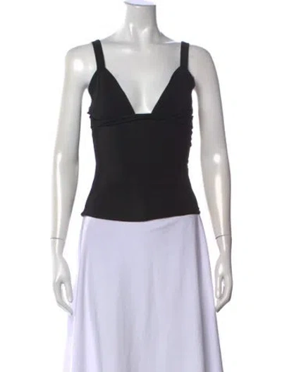 Pre-owned The Line By K V-neck Sleeveless Top In Black