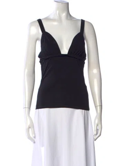Pre-owned The Line By K V-neck Sleeveless Top In Black