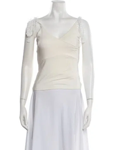 Pre-owned The Line By K V-neck Sleeveless Top In White