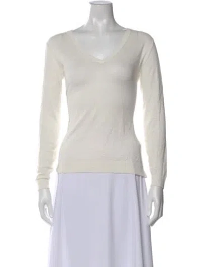 Pre-owned The Line By K V-neck Sweater In Neutral
