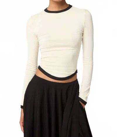 The Line By K Women's Simon Long Sleeve Top In Vanilla In White