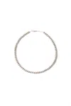 The Link Between Women's Athena Elegance Metal Grey Pearl Necklace In Gray