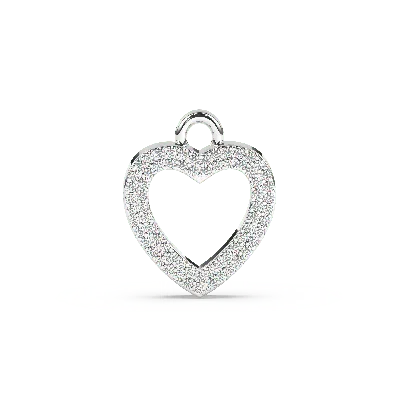 The Link Between Women's Silver Transformable Heart Charm In White Gold