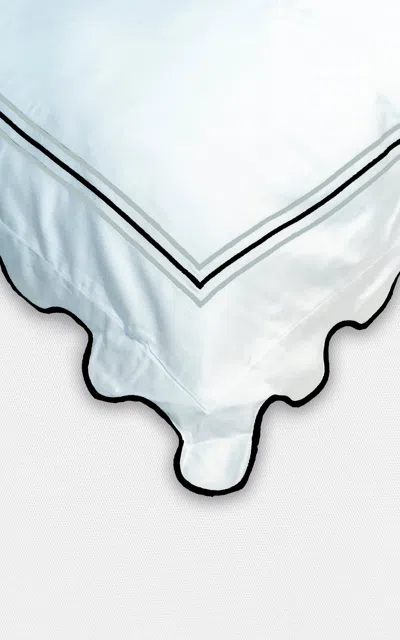 The Lino 3 Lines And Waves Cotton Percal King Pillows In White