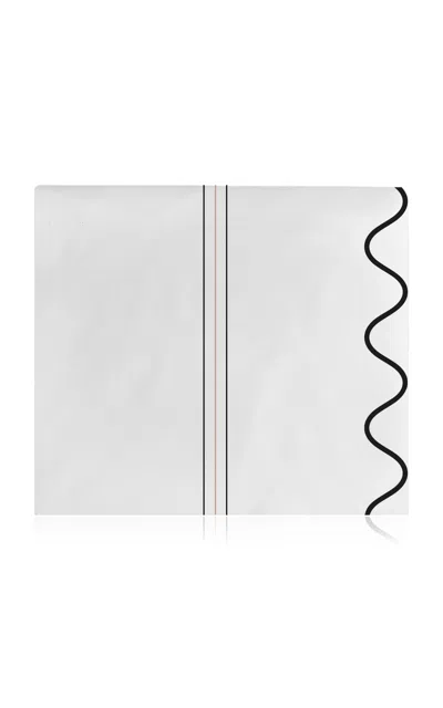 The Lino 3 Lines And Waves Cotton Percal King Top Sheet In Pink