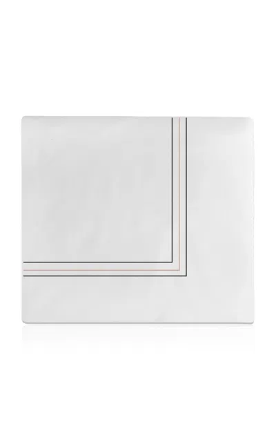 The Lino 3 Lines And Waves Cotton Percal Queen Duvet In White