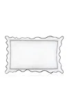 The Lino 3 Lines And Waves Cotton Percal Standard Pillowcases In Pink