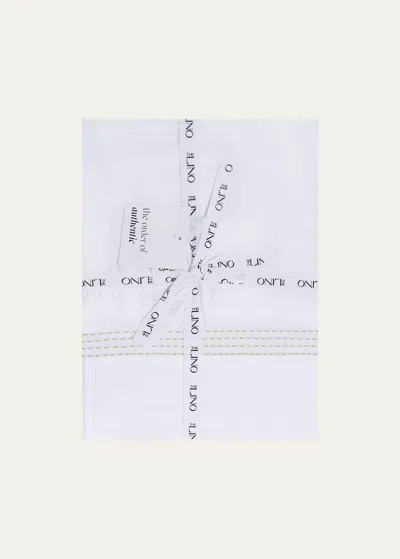 The Lino Essential Embroidered King Flat Sheet In Yellow