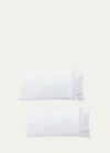 The Lino Essential Embroidered Pillowcase Pair, King Case In Red
