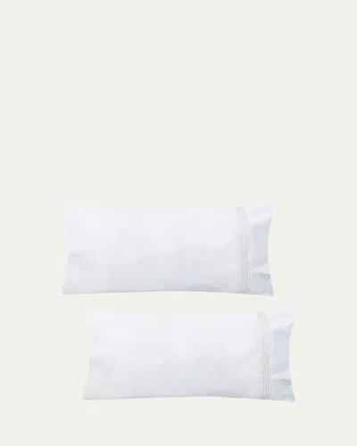 The Lino Essential Embroidered Pillowcase Pair, King Case In White
