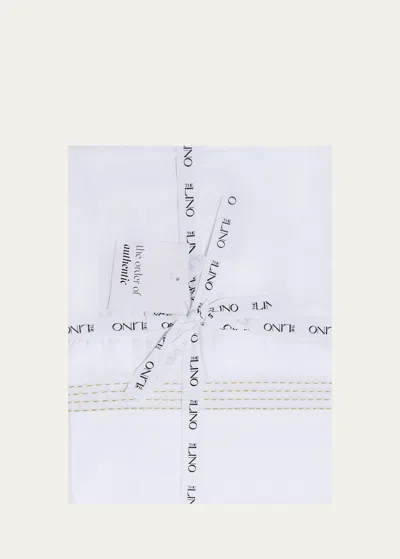 The Lino Essential Embroidered Queen Flat Sheet In Yellow