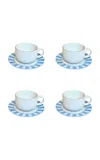 The Lino Essential Stoneware Mug And Saucer Set In White
