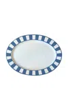 The Lino Essentials Navy-white Serving Plate Oval 17"