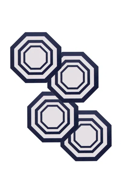 The Lino Essentials Wood Coaster In Blue