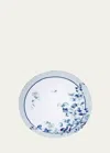 The Lino Eucalyptus Navy Tablecloth, 71" Round In Navy