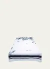 The Lino Eucalyptus Navy Tablecloth, 71" X 144" In Navy
